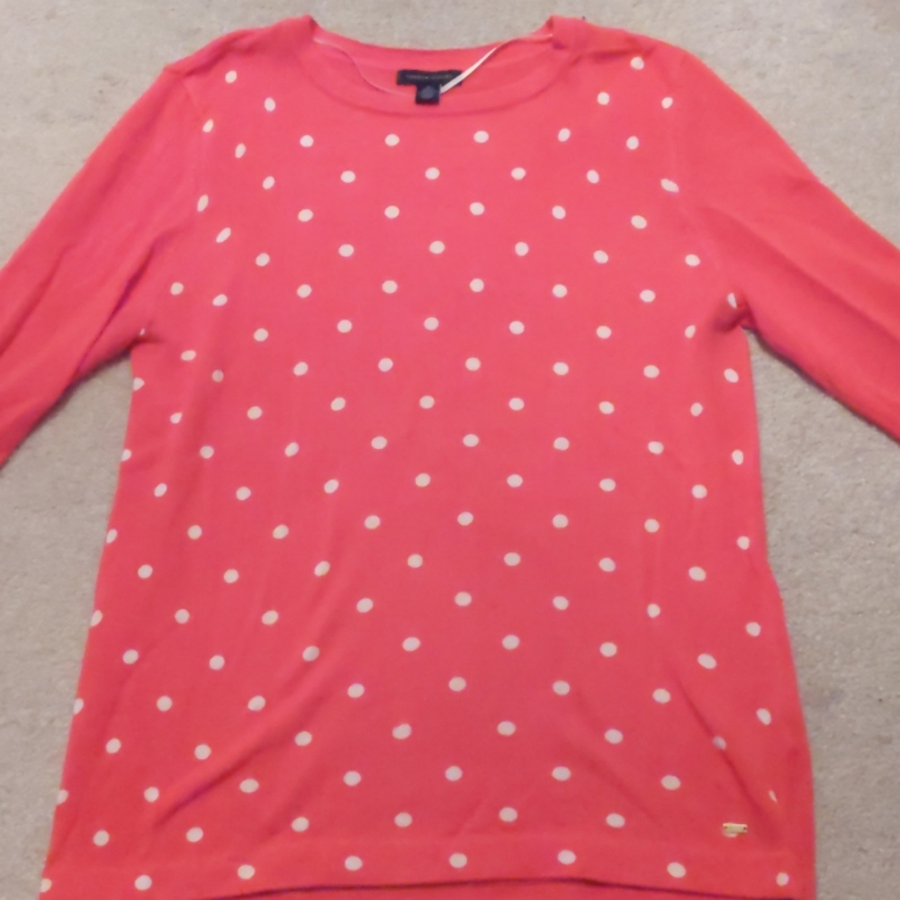 M Tommy Hilfiger coral polka dot sweater